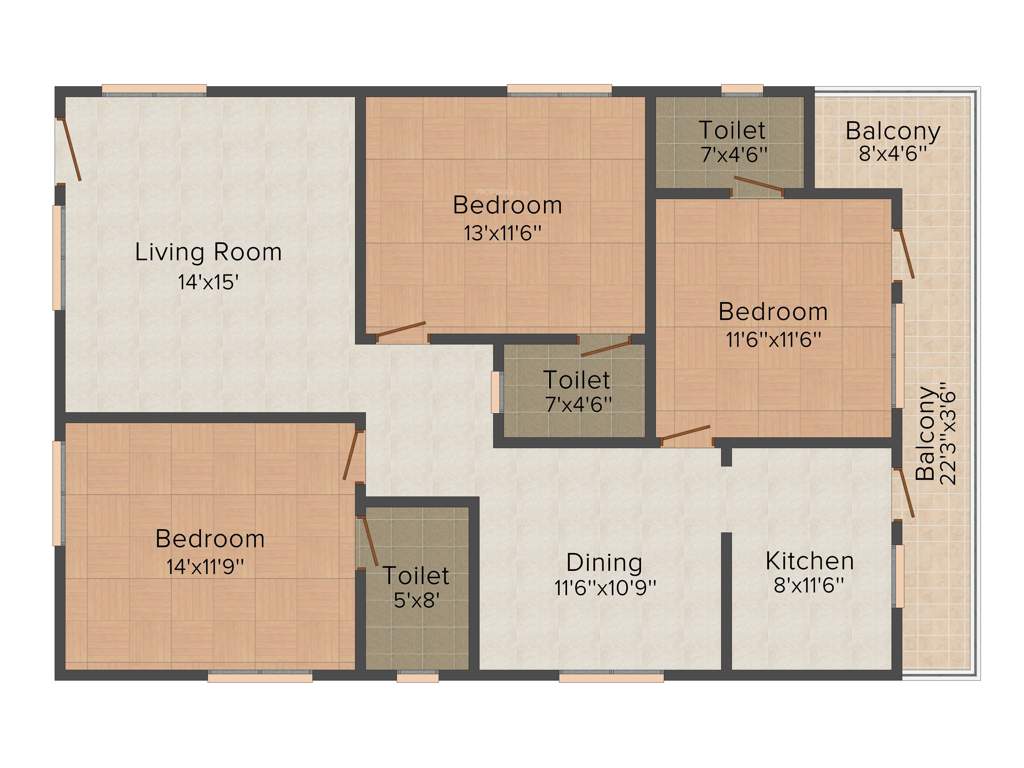 Sree Sai Shreya Constructions Bhanu Jahnavi (3BHK+3T (1,472 sq ft) 1472 sq ft)