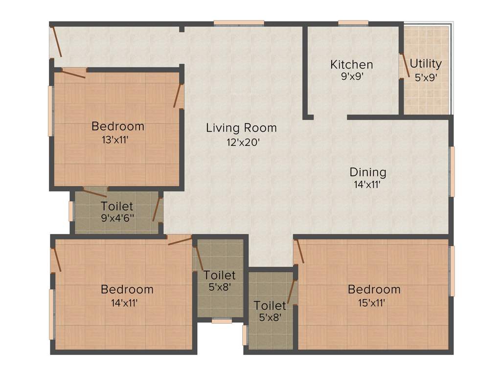 Sree Sai Shreya Constructions Bhanu Jahnavi (3BHK+3T (1,682 sq ft) 1682 sq ft)