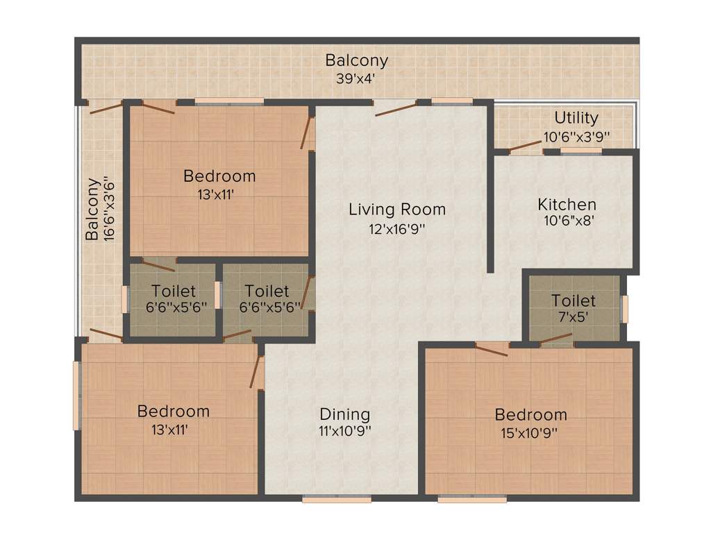 Sree Sai Shreya Constructions Bhanu Jahnavi (3BHK+3T (1,721 sq ft) 1721 sq ft)