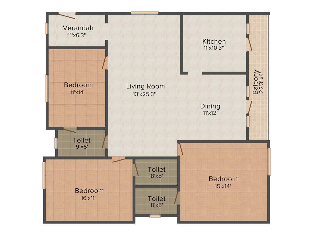 Sree Sai Shreya Constructions Bhanu Jahnavi (3BHK+3T (1,886 sq ft) 1886 sq ft)