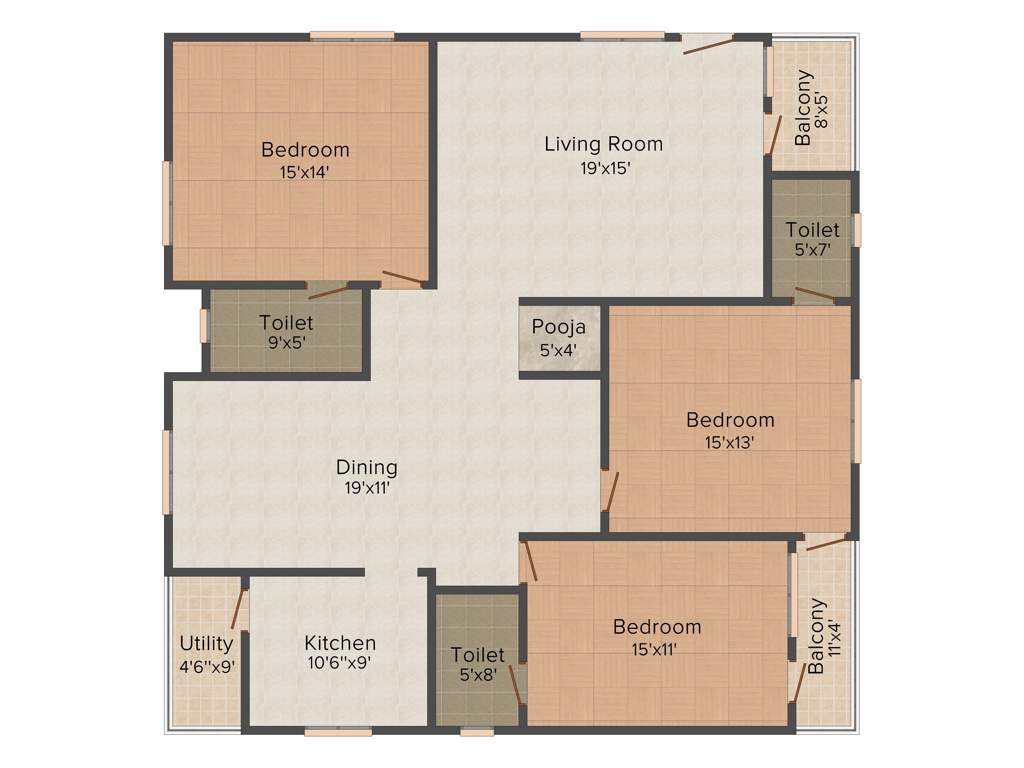 Sree Sai Shreya Constructions Bhanu Jahnavi (3BHK+3T (1,974 sq ft) 1974 sq ft)