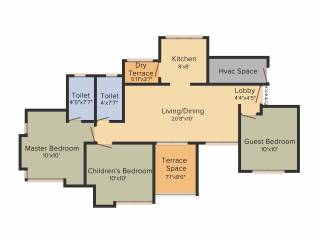 Vilas Javdekar Prudentia Towers (3BHK+2T (1,107 sq ft) 1107 sq ft)