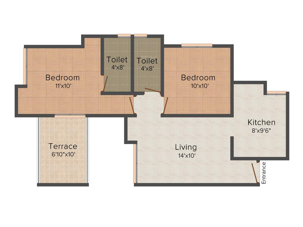 Meghaswana Bhakti Iris (2BHK+2T (822 sq ft) 822 sq ft)