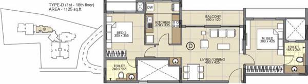 Skyline Spectra (2BHK+2T (1,125 sq ft) 1125 sq ft) Skyline Spectra (2BHK+2T (1,125 sq ft) 1125 sq ft)