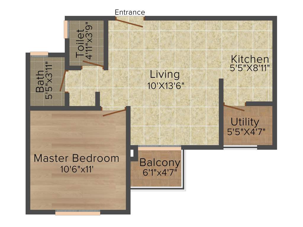 Skylark Royaume (1BHK+1T (615 sq ft) 615 sq ft)