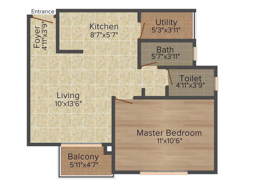 Skylark Royaume (1BHK+1T (625 sq ft) 625 sq ft)