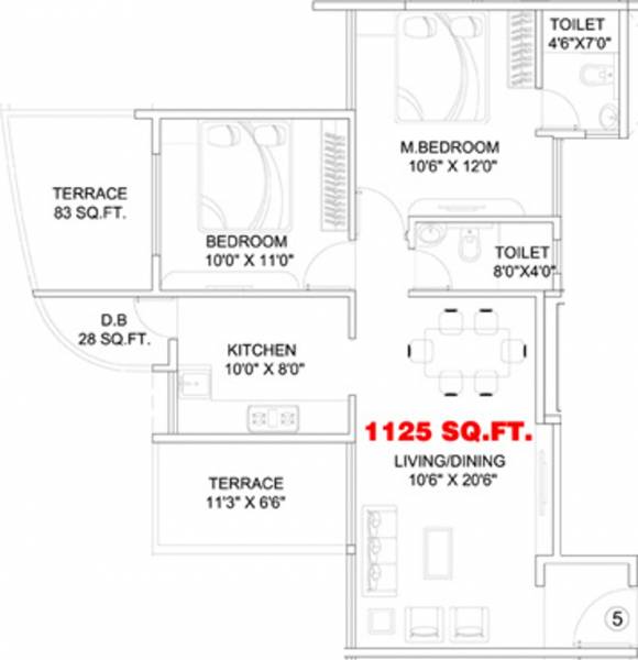 Vedant Kingston Atlantis (2BHK+2T (1,125 sq ft) 1125 sq ft) Vedant Kingston Atlantis (2BHK+2T (1,125 sq ft) 1125 sq ft)