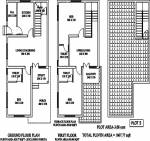 Express Silver Mound Villas Floor Plan (3BHK+3T (1,607 sq ft) 1607 sq ft)