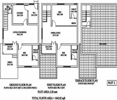 Floor Plan (3BHK+3T (1,642 sq ft) 1642 sq ft) Express Silver Mound Villas Floor Plan (3BHK+3T (1,642 sq ft) 1642 sq ft)