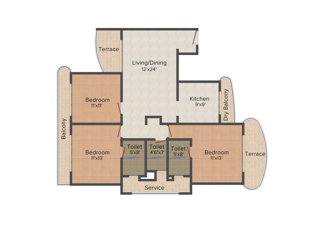 Paradise Sai Mannat (3BHK+3T (1,780 sq ft) 1780 sq ft)