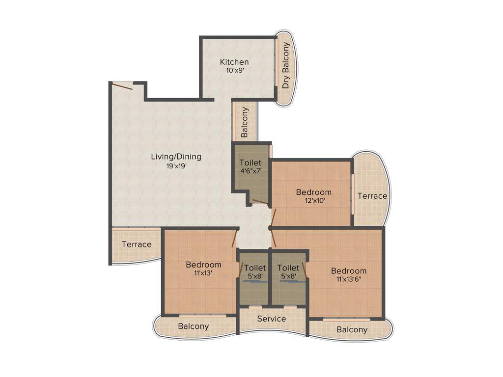 Paradise Sai Mannat (3BHK+3T (1,810 sq ft) 1810 sq ft)