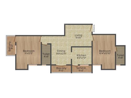 JBM Mytri (2BHK+2T (1,026 sq ft) 1026 sq ft)