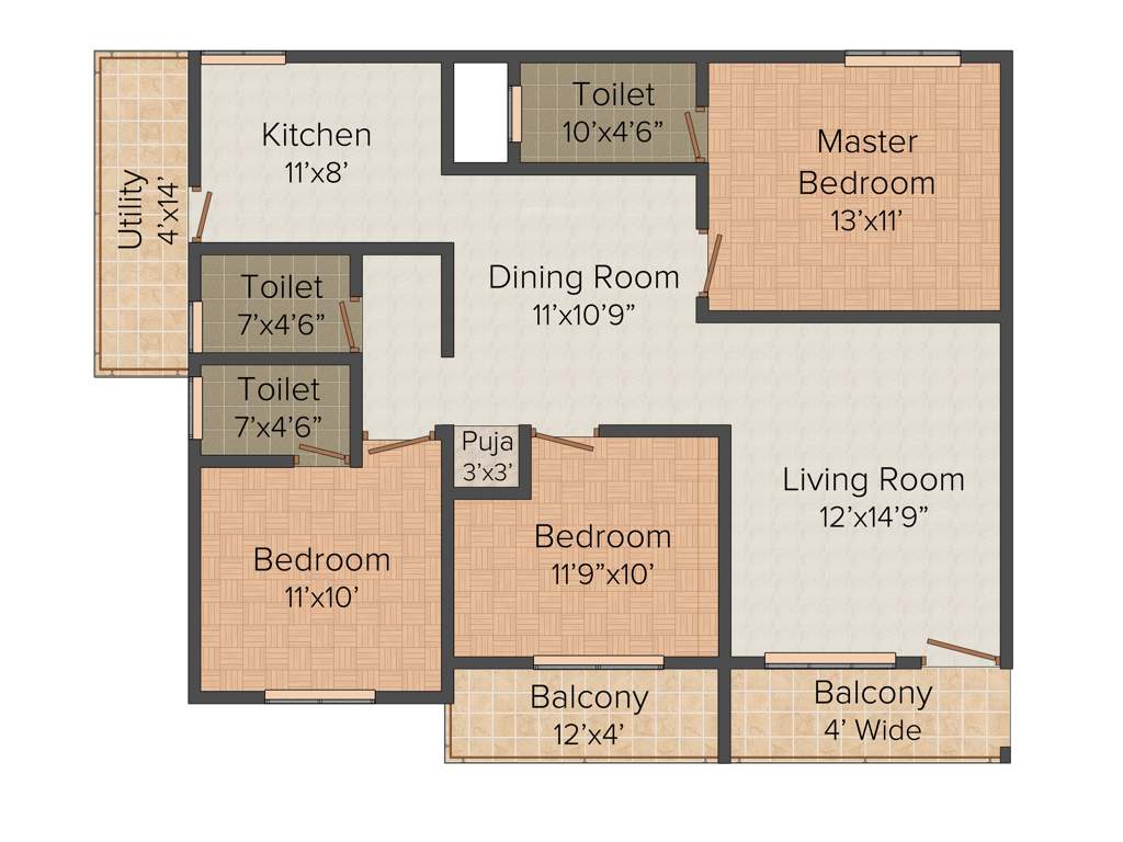 Jamadagni Sankalp (3BHK+3T (1,450 sq ft) 1450 sq ft)