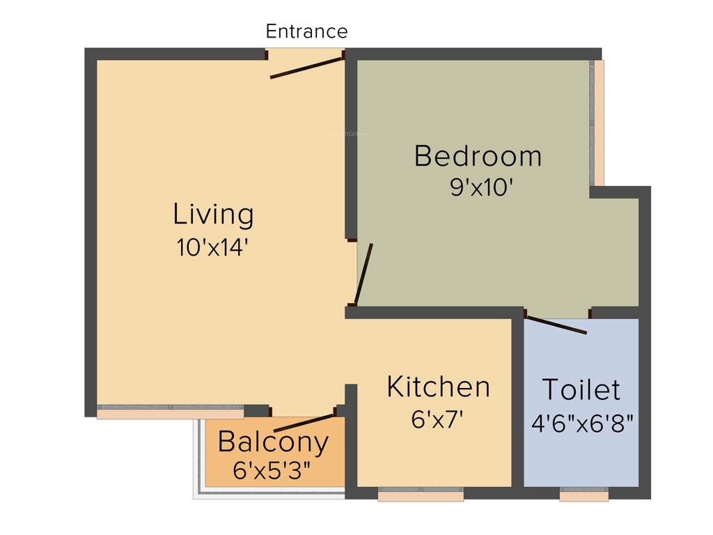 Artha Midas at Neo Smart City (1BHK+1T (509 sq ft)   Study Room 509 sq ft)