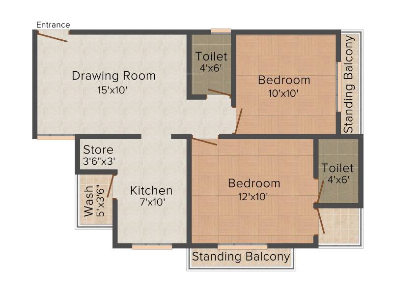 Madhuram Sky (2BHK+2T (1,035 sq ft) 1035 sq ft)