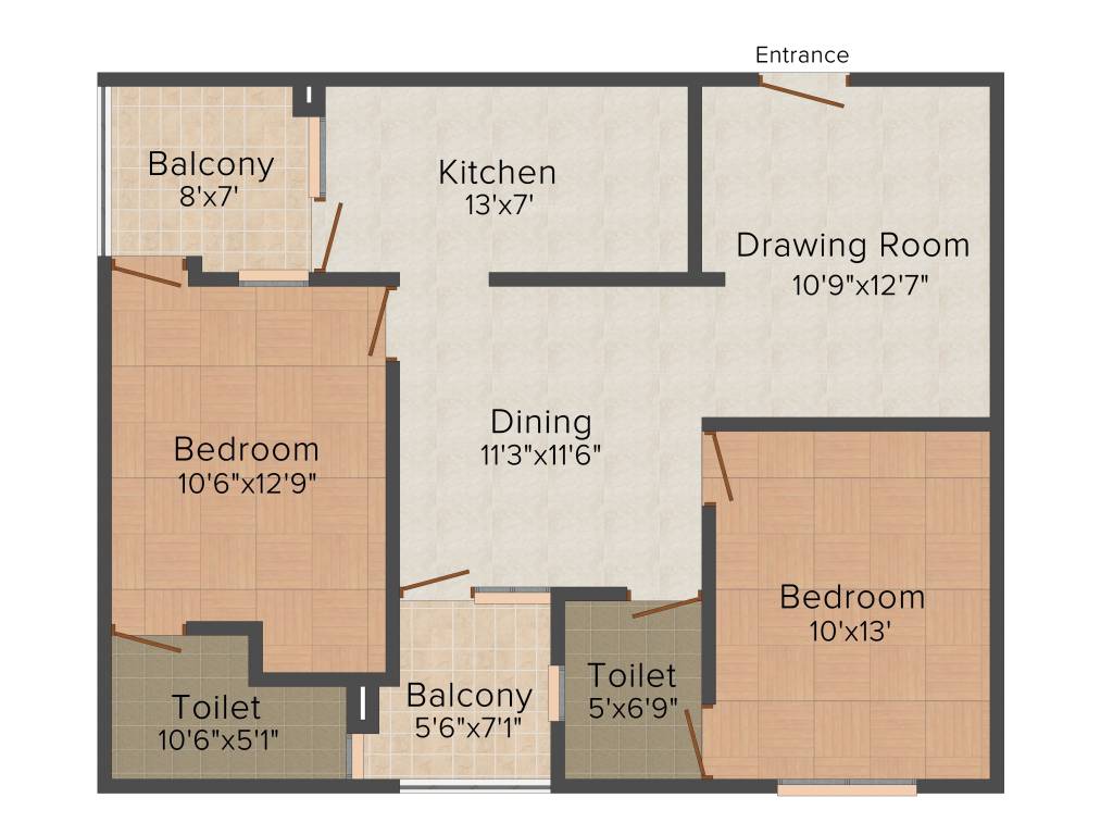 Aashish The Foresta (2BHK+2T (1,161 sq ft) 1161 sq ft)