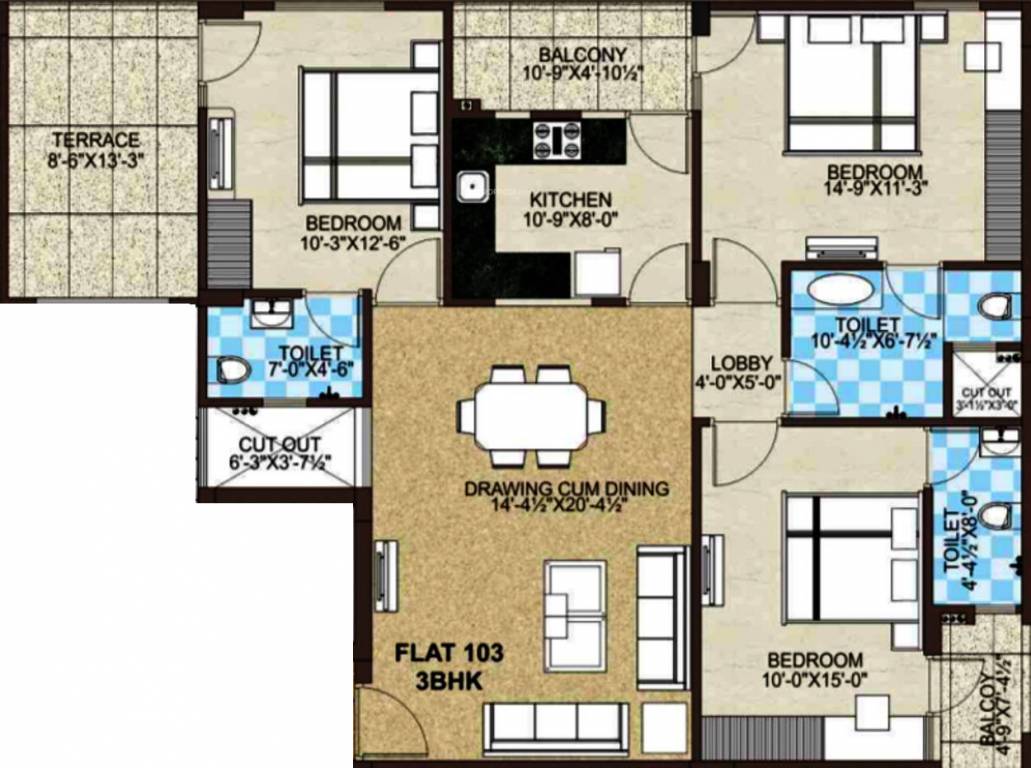 Aashish The Foresta (3BHK+3T (1,695 sq ft) 1695 sq ft)