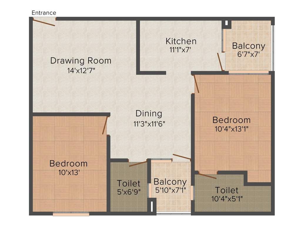 Aashish The Foresta (2BHK+2T (1,139 sq ft) 1139 sq ft)