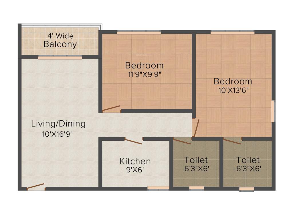 Gurukul Grande (2BHK+2T (916 sq ft) 916 sq ft)