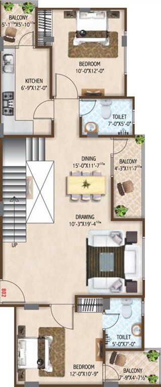 Apeksha Festiva (3BHK+3T (2,222 sq ft) 2222 sq ft)
