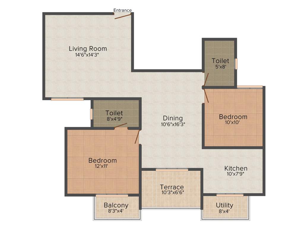 Srinidhi Aashritha (2BHK+2T (1,143 sq ft) 1143 sq ft)