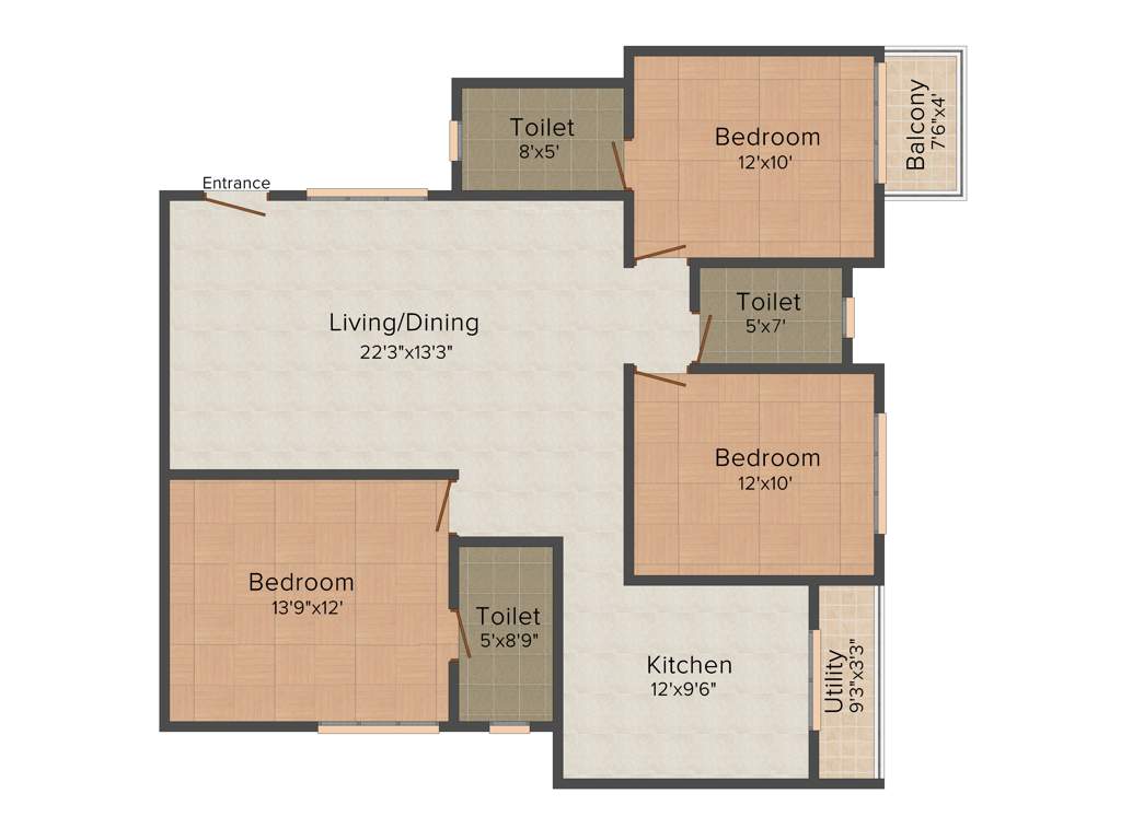 Srinidhi Aashritha (3BHK+3T (1,356 sq ft) 1356 sq ft)