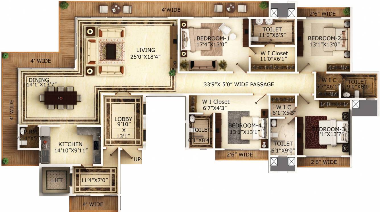 Dheeraj Del Sol (4BHK+4T (3,045 sq ft) 3045 sq ft)