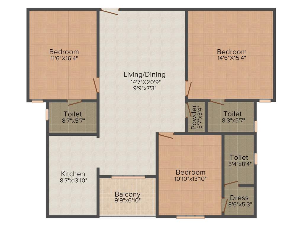 Shivgyan Luxora (3BHK+4T (1,895 sq ft) 1895 sq ft)