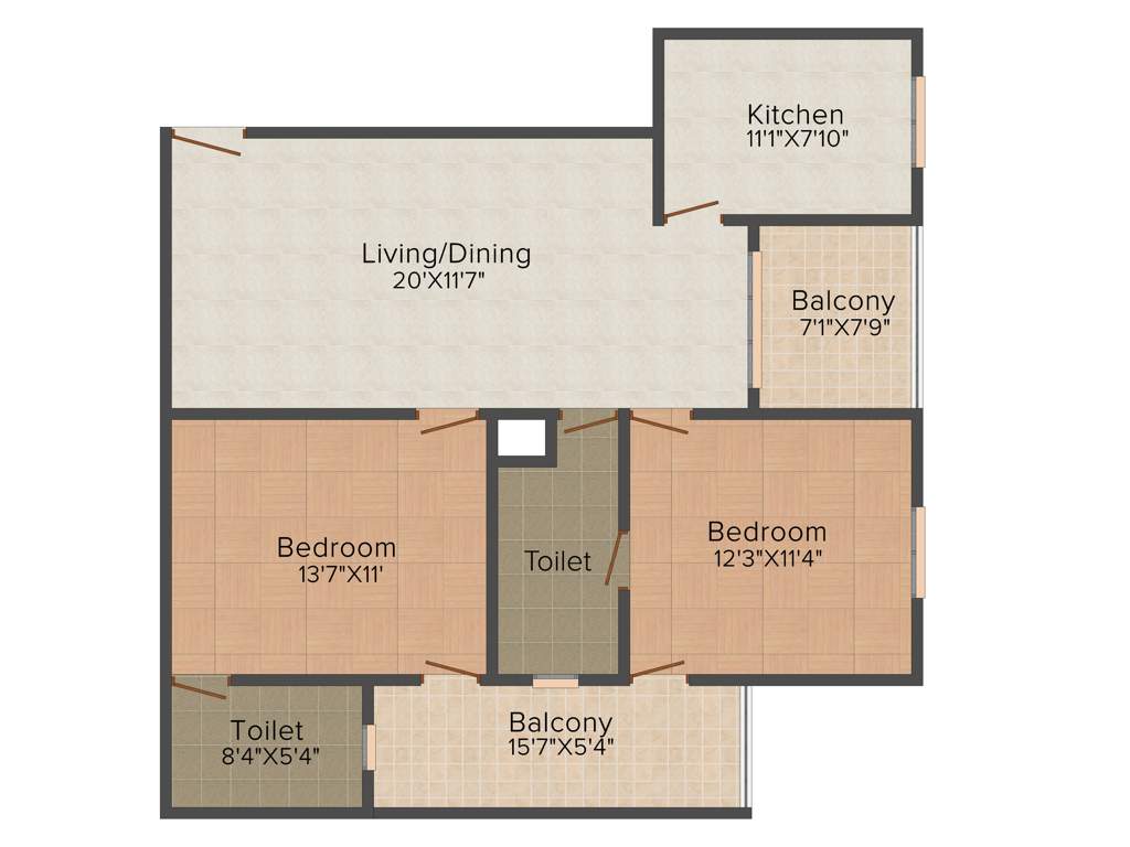 Shivgyan Luxora (2BHK+2T (1,330 sq ft) 1330 sq ft)