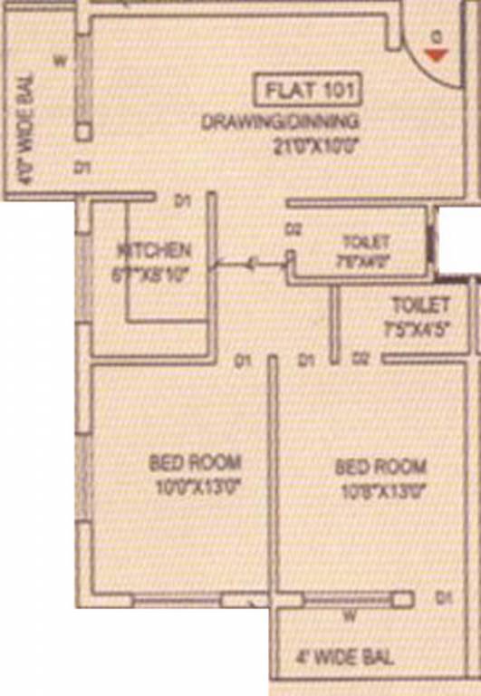 Amrita Alayam (2BHK+2T (1,063 sq ft) 1063 sq ft)