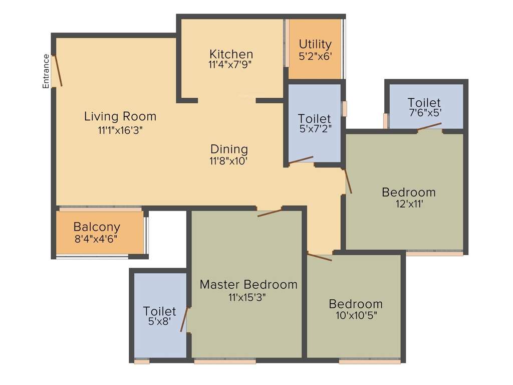 Goyal Orchid Greens (3BHK+2T (1,561 sq ft) 1561 sq ft)