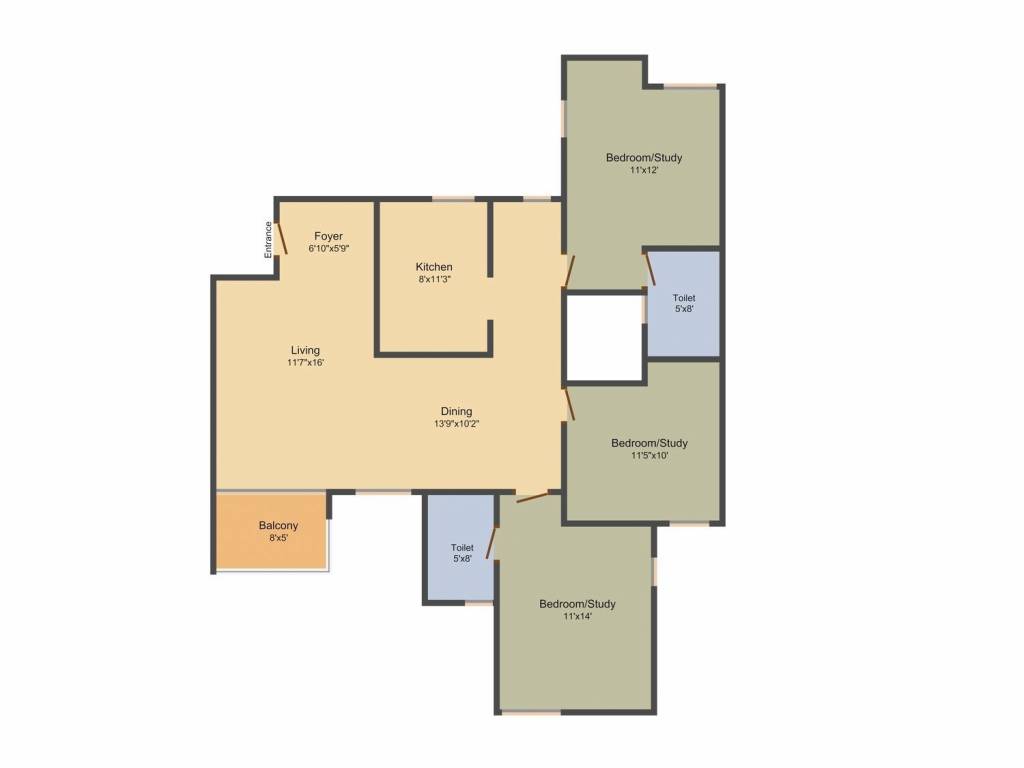 Appaswamy Habitat (3BHK+2T (1,584 sq ft) 1584 sq ft) Appaswamy Habitat (3BHK+2T (1,584 sq ft) 1584 sq ft)