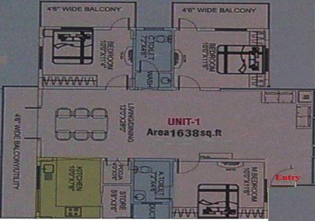 Aarush Arya (3BHK+2T (1,638 sq ft) 1638 sq ft)