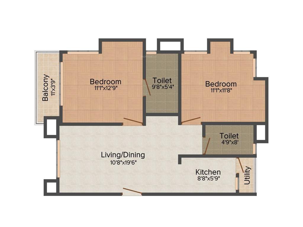 Ganguly Group 4 Sight Florence 2BHK+2T (1,165 sq ft)