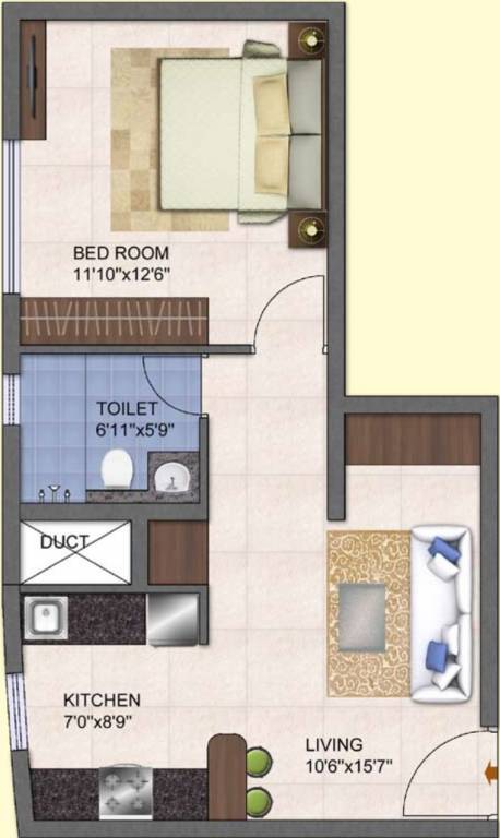 Kolte Patil Mirabilis (1BHK+1T (600 sq ft) 600 sq ft)