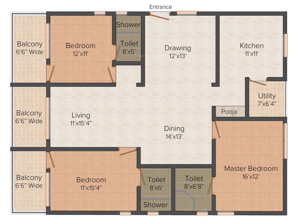 Lansum Oxygen Towers (3BHK+3T (2,255 sq ft) + Pooja Room 2255 sq ft)