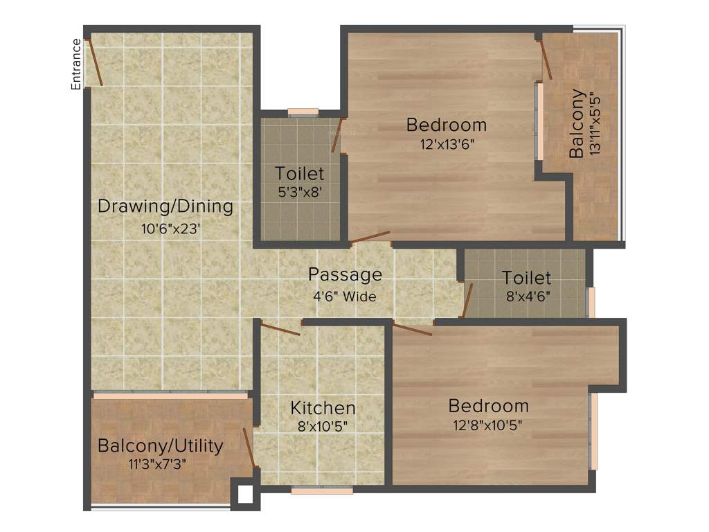 KGK The Oasis (2BHK+2T (1,335 sq ft) 1335 sq ft)