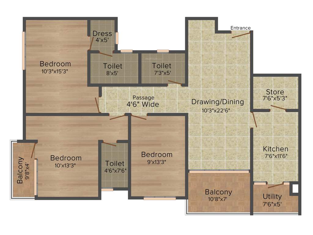 KGK The Oasis (3BHK+3T (1,684 sq ft) 1684 sq ft)