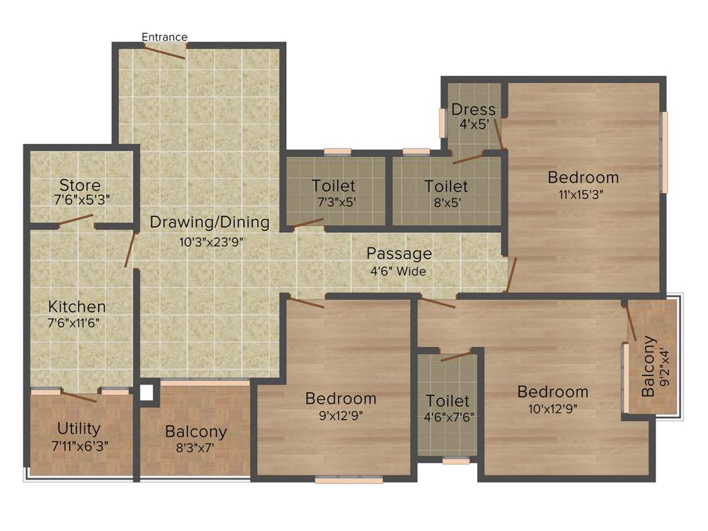 KGK The Oasis (3BHK+3T (1,715 sq ft) 1715 sq ft)