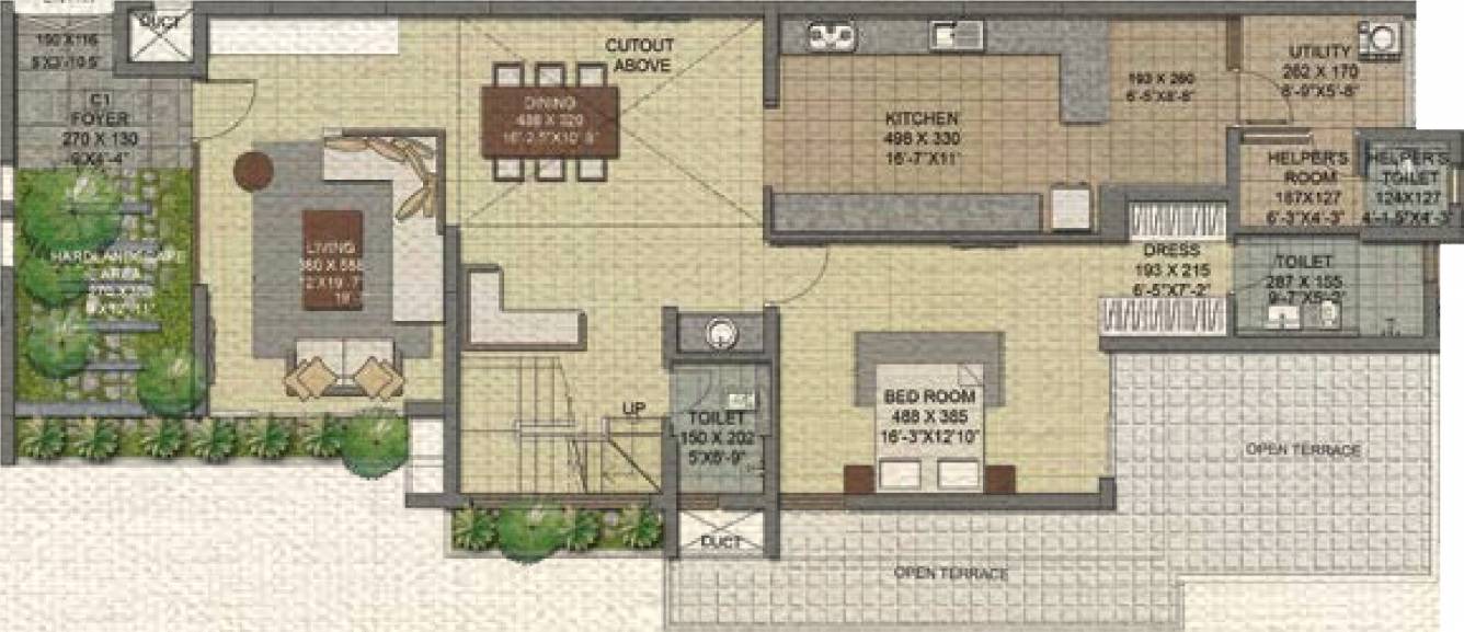 Malabar Grand Oak (3BHK+5T (3,147 sq ft) + Servant Room 3147 sq ft)