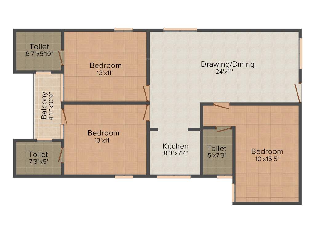 Aashish Acacia (3BHK+3T (1,392 sq ft) 1392 sq ft)