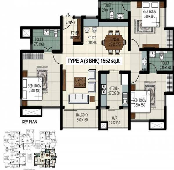 Queens Windsor Castle (3BHK+3T (1,552 sq ft) + Study Room 1552 sq ft) Queens Windsor Castle (3BHK+3T (1,552 sq ft) + Study Room 1552 sq ft)