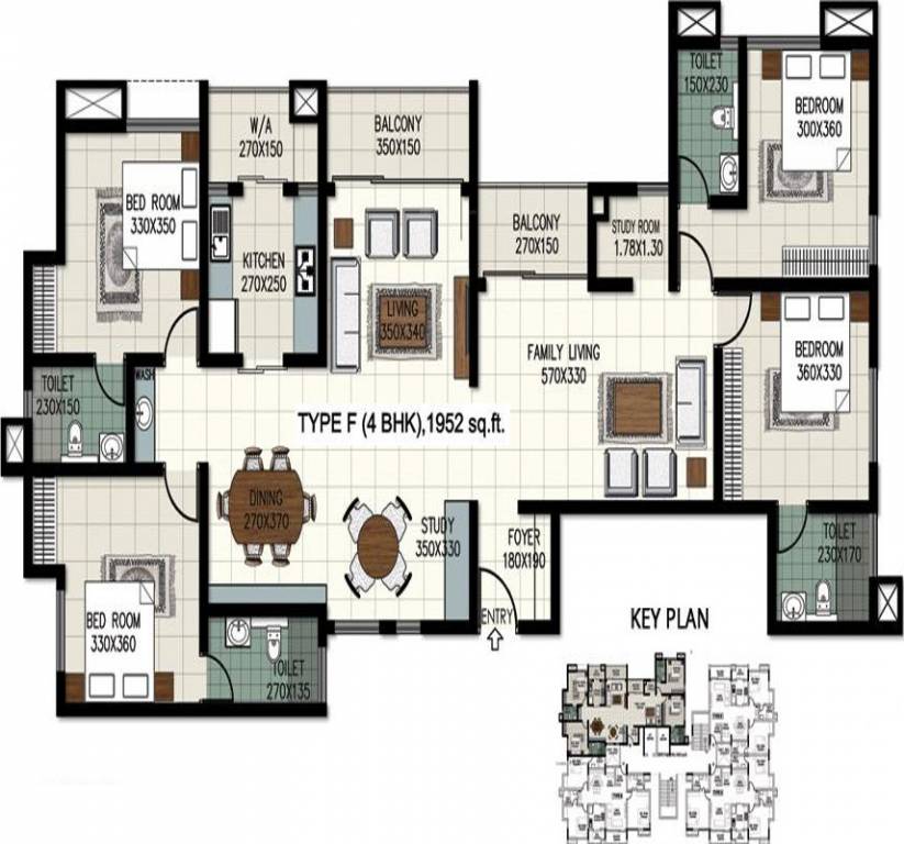 Queens Windsor Castle (4BHK+4T (1,952 sq ft) + Study Room 1952 sq ft)