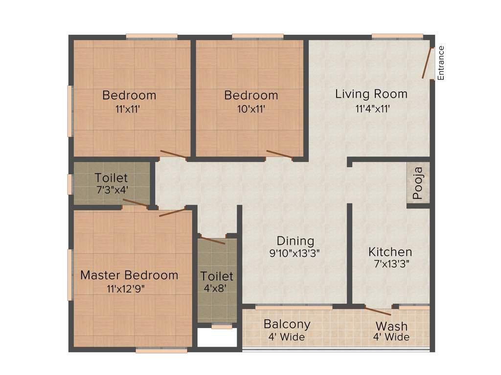 Srinivasa Suvarna Srinivasam (3BHK+2T (1,305 sq ft) 1305 sq ft)