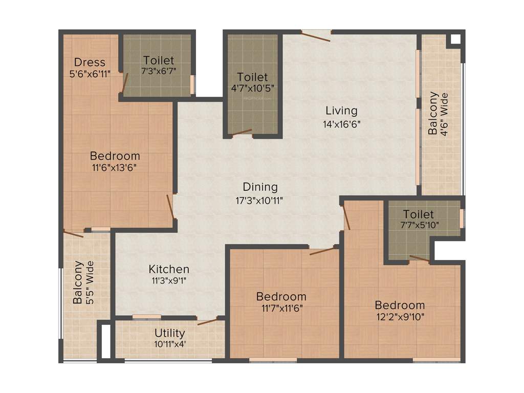 Lanco Hills Apartments (3BHK+3T (2,112 sq ft) 2112 sq ft)