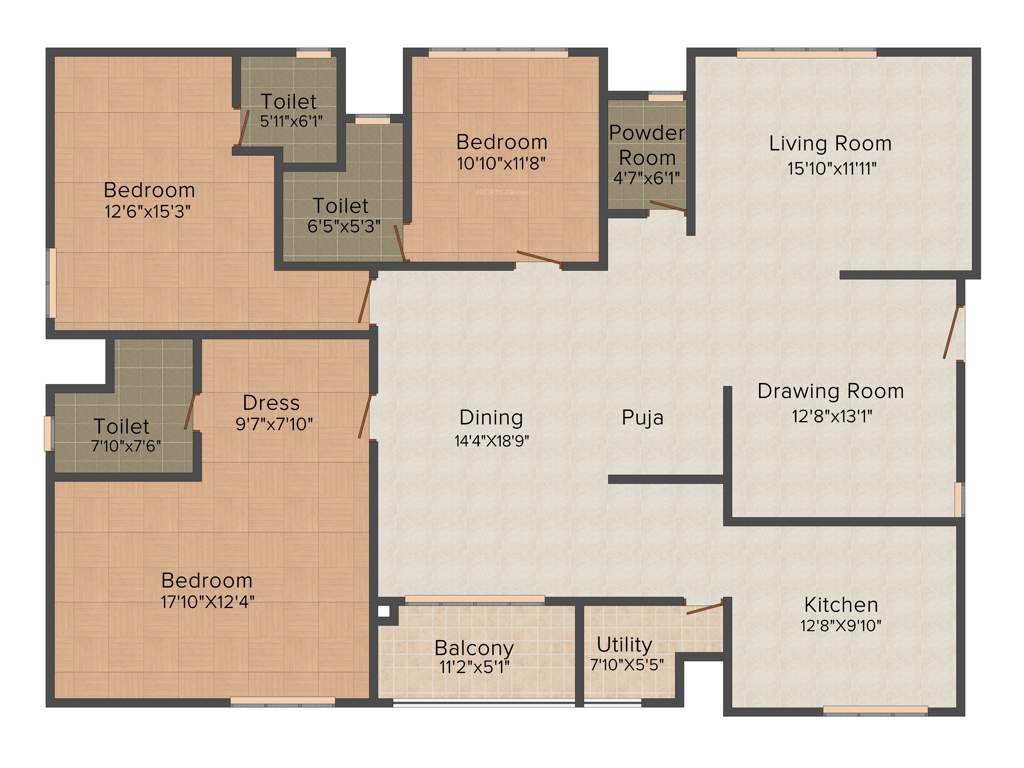 Lanco Hills Apartments (3BHK+4T (2,785 sq ft) 2785 sq ft)