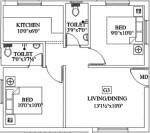 A P Aakarshna (2BHK+2T (685 sq ft) 685 sq ft)