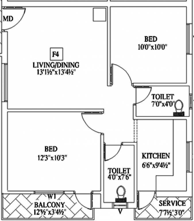 A P Aakarshna (2BHK+2T (875 sq ft) 875 sq ft)
