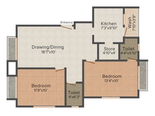 AVS Kavya Apartments (2BHK+2T (1,021 sq ft) 1021 sq ft)