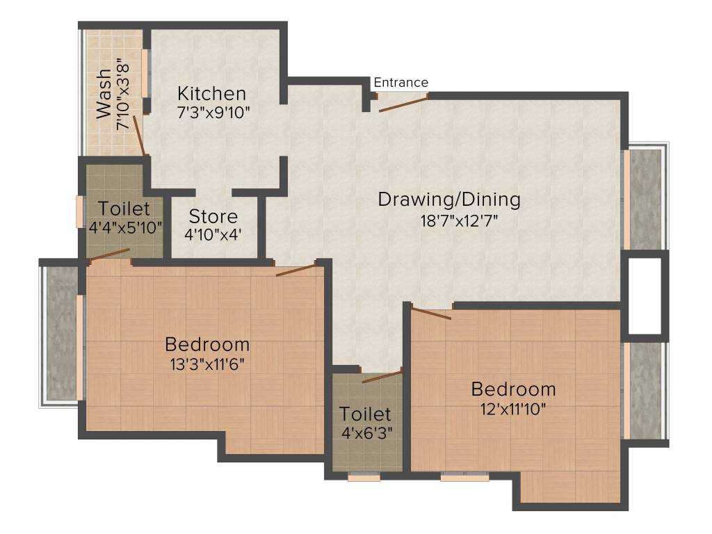 AVS Kavya Apartments (2BHK+2T (1,143 sq ft) 1143 sq ft)